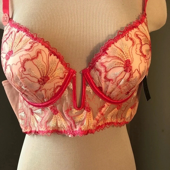 NWT Longline floral satin bra 36B - Picture 4 of 14